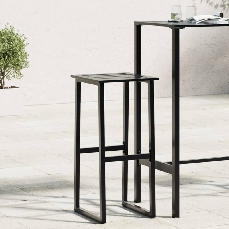 Vidaxl - Tabourets de bar lot de 2 noir acier enduit de poudre