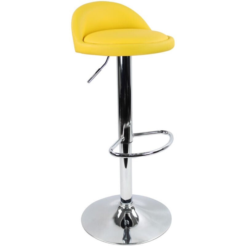 Kktoner - Tabouret de Bar, réglable en Hauteur & Rotatif Tabouret de Travail en Cuir synthétique Jaune