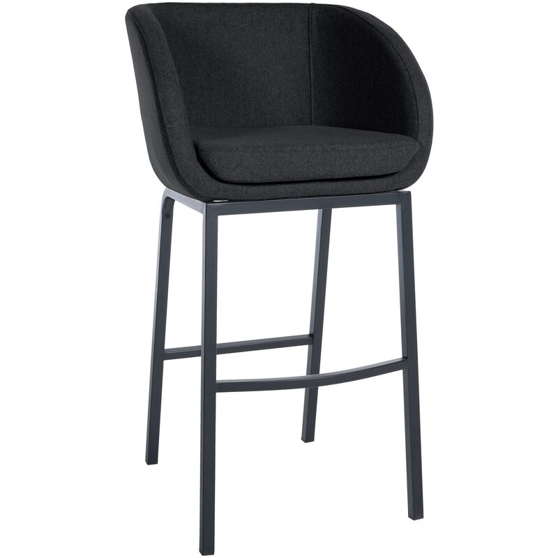 CLP - Tabouret de bar en feutre Rockhill Anthracite, Schwarz
