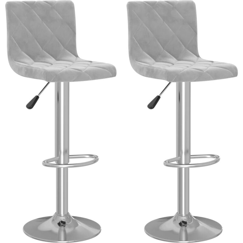 Vidaxl - Tabourets de bar lot de 2 gris clair velours