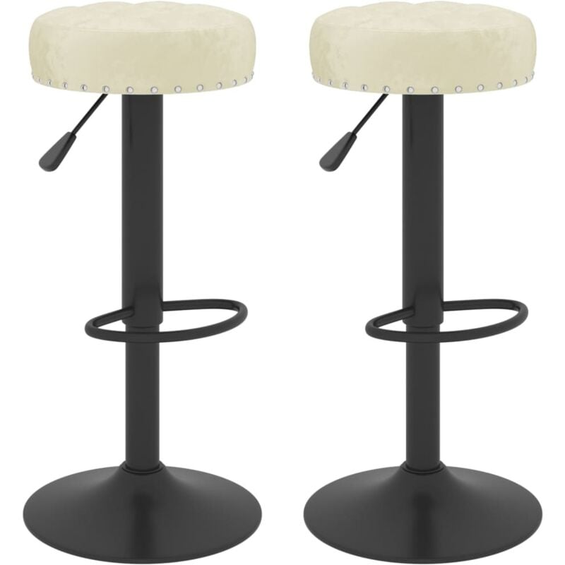 Vidaxl - Tabourets de bar lot de 2 crème velours