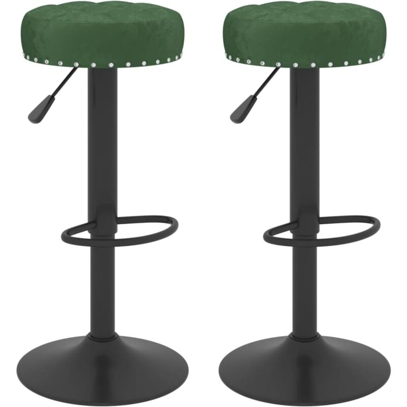 Vidaxl - Tabourets de bar lot de 2 vert foncé velours