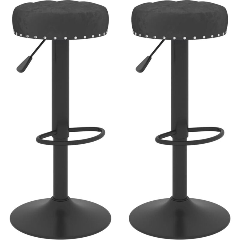 vidaXL Tabourets de bar lot de 2 noir velours332992