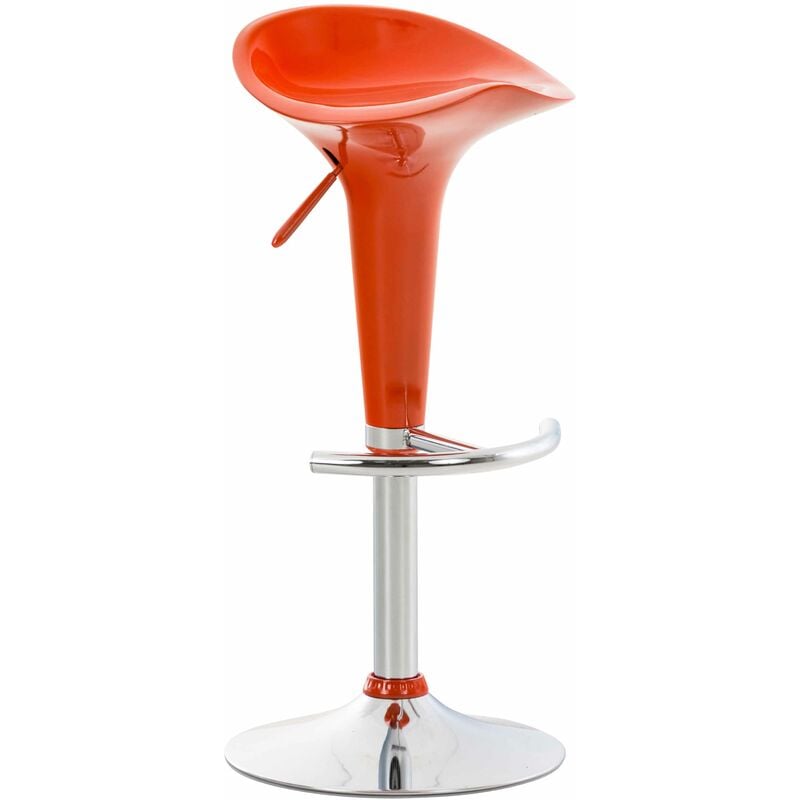 Tabouret de bar Saddle avec Assise en plastique pied en métal Orange