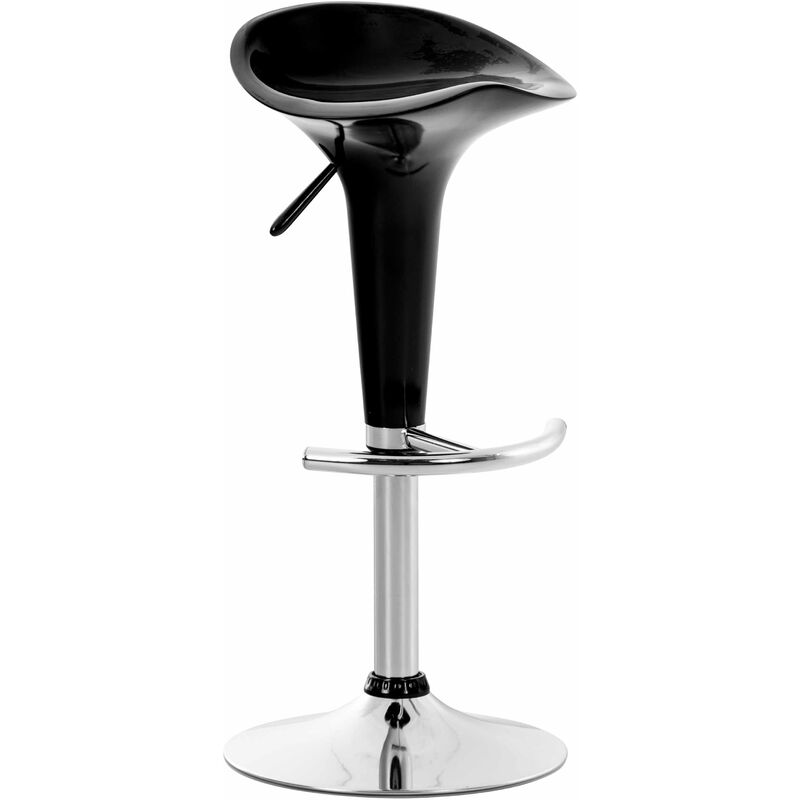 Tabouret de bar Saddle avec Assise en plastique pied en métal Noir