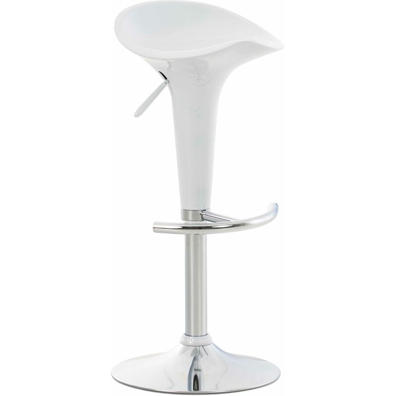 Tabouret de bar Saddle avec Assise en plastique pied en métal Blanc