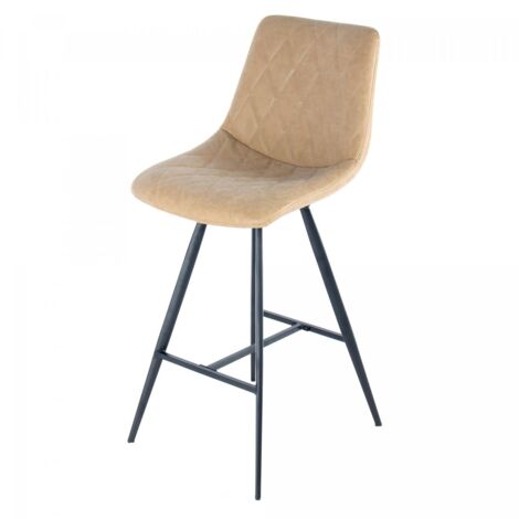 Tabouret de bar semi artisanal LOT DE 2 ITI 58x48 taupe et noir
