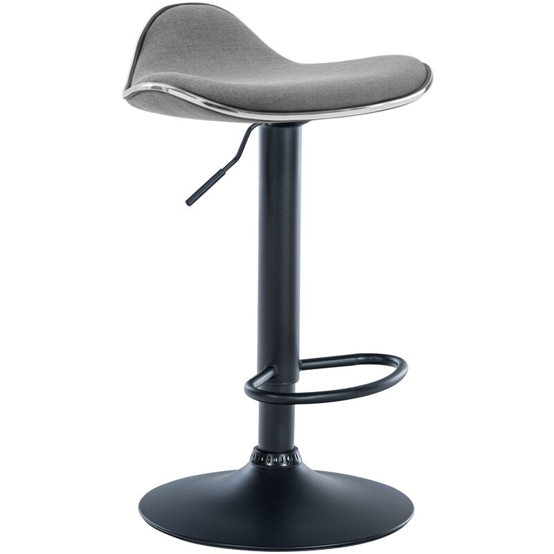 CLP - Tabouret Shanghai en tissu gris clair, Schwarz