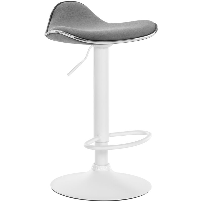 CLP - Tabouret Shanghai en tissu gris clair, weiß