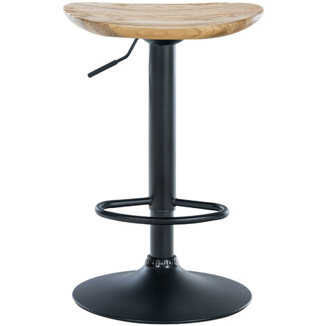 Tabouret de bar Skelde avec assise en bois Pied en Métal Nature