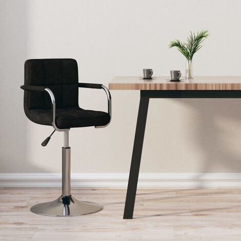 Tabouret de bar Style Contemporain Chaise de bar Noir Tissu 89202
