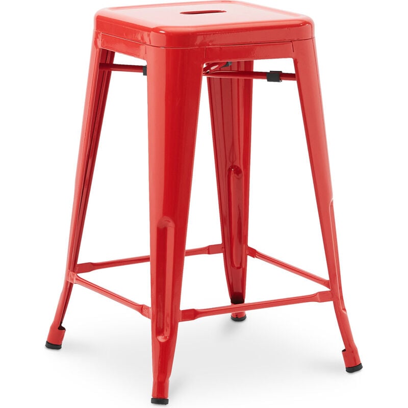 Industrial Style - Tabouret de bar - Design industriel - 60cm - Nouvelle édition - Stylix Rouge