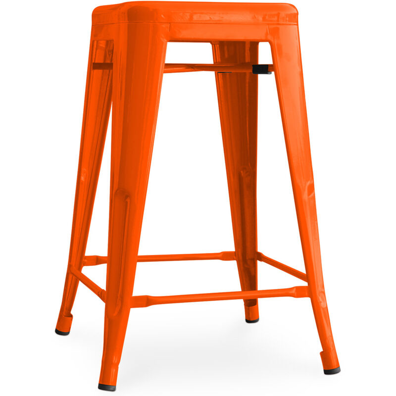 Industrial Style - Tabouret de bar - Design industriel - 60cm - Nouvelle édition - Stylix Orange