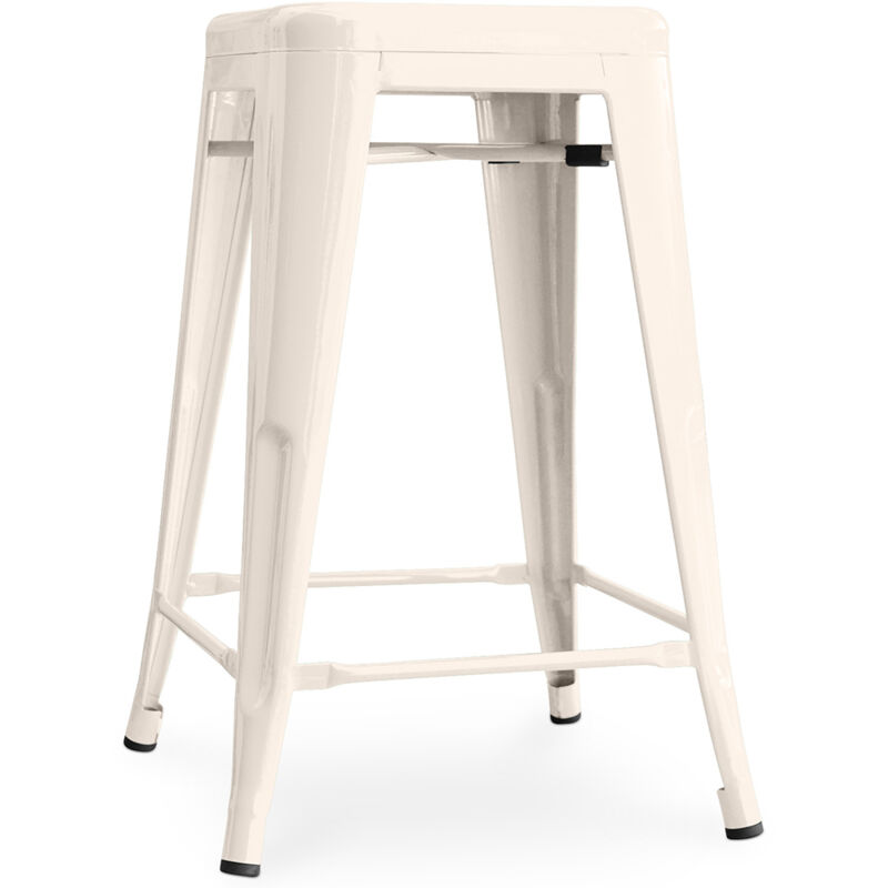 Industrial Style - Tabouret de bar - Design industriel - 60cm - Nouvelle édition - Stylix Crème