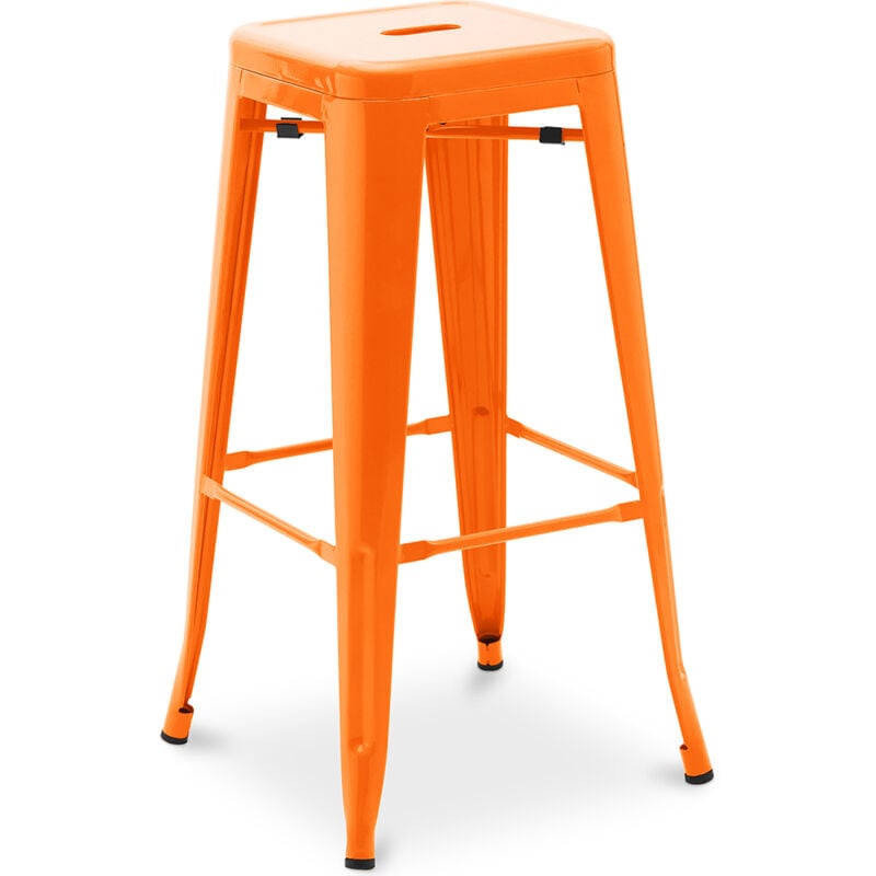 Privatefloor - Tabouret de bar - Design industriel - 76cm - Stylix Orange