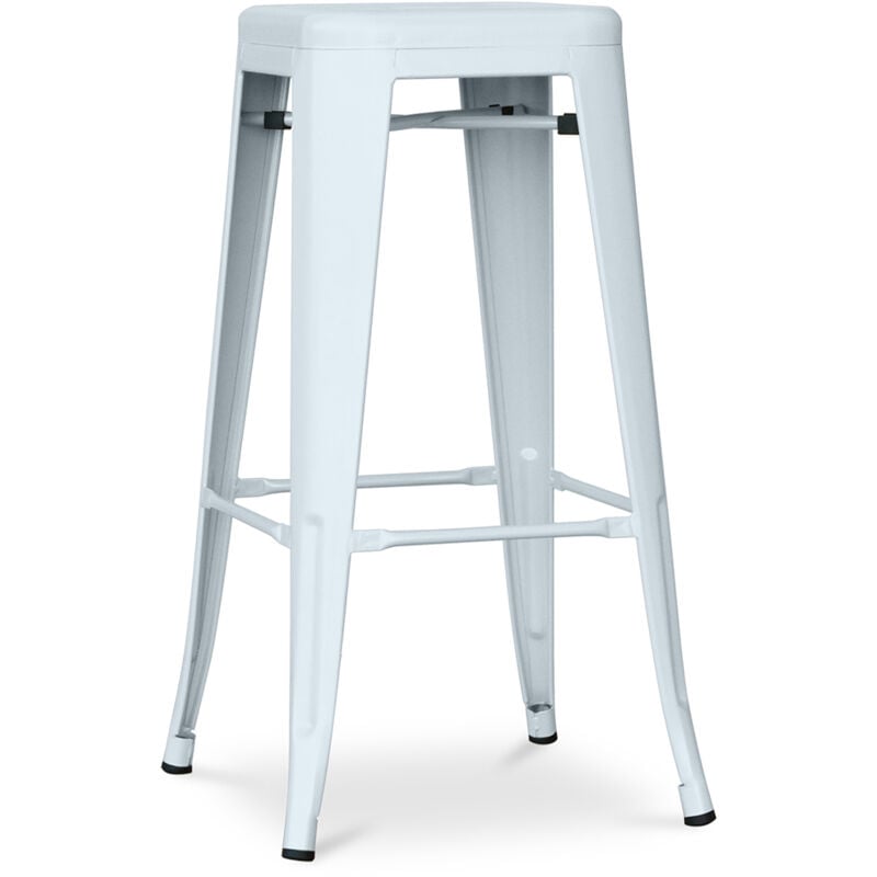 Privatefloor - Tabouret de bar - Design industriel - 76cm - Nouvelle édition- Stylix Bleu gris