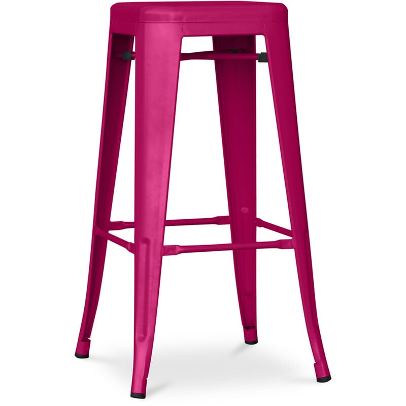 Privatefloor - Tabouret de bar - Design industriel - 76cm - Nouvelle édition- Stylix Fuchsia