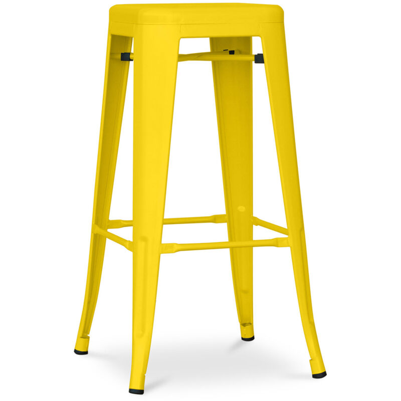 Privatefloor – Tabouret de bar 76 cm en acier – Design industriel sans dossier – Empilable pour rangement – Pour cuisines et bars intérieurs Privatefloor – Tabouret de bar 76 cm en acier – Design industriel sans dossier – Empilable pour rangement – Pour cuisines et bars intérieurs