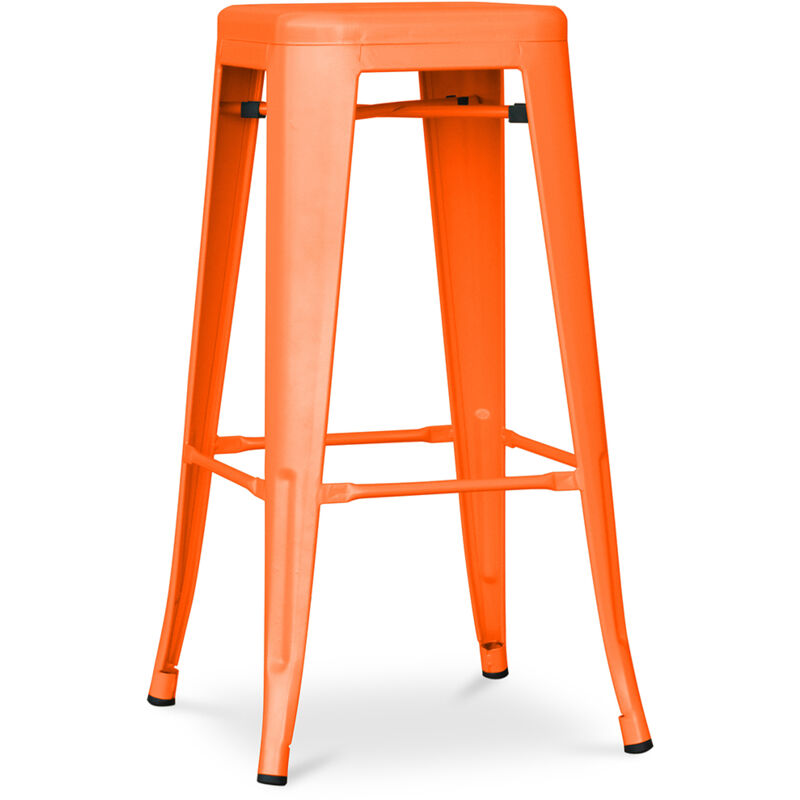 Privatefloor - Tabouret de bar - Design industriel - 76cm - Nouvelle édition- Stylix Orange
