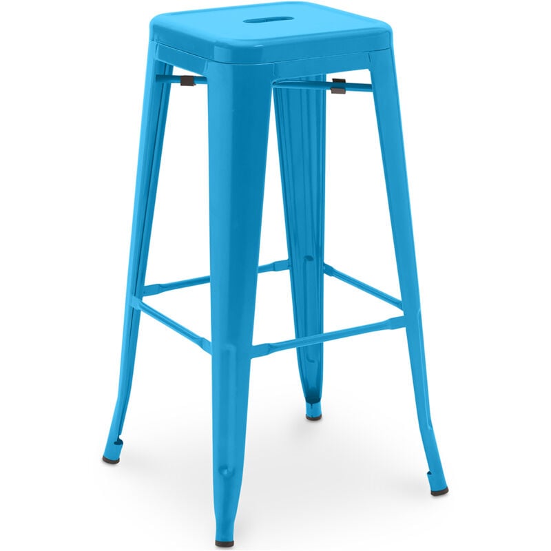 Privatefloor - Tabouret de bar - Design industriel - 76cm - Nouvelle édition- Stylix Turquoise