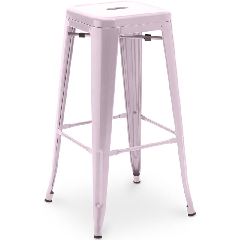 Privatefloor - Tabouret de bar - Design industriel - 76cm - Nouvelle édition- Stylix Rose pâle