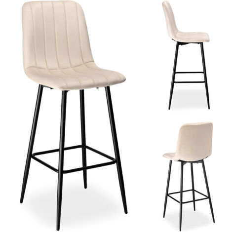 Tabouret de bar Toronto en velours beige