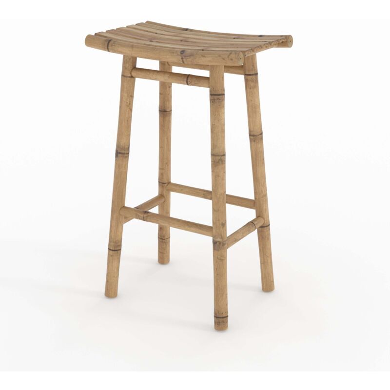 Tabouret de bar extérieur en bambou 74 cm - Vadella