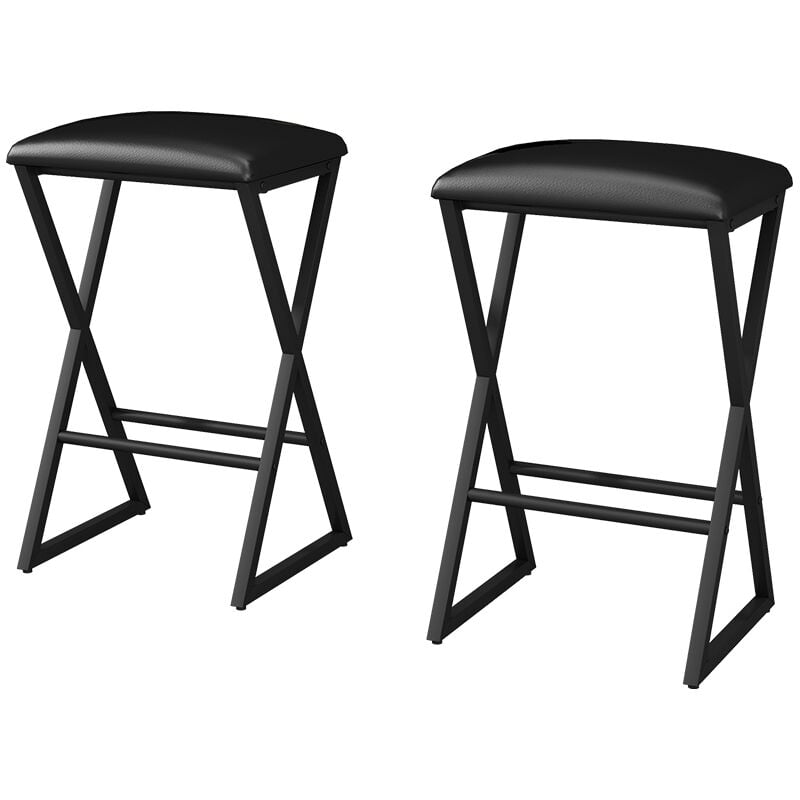 Vicco - Tabouret de bar Vault, Noir, 30 x 40 cm 2 pièces