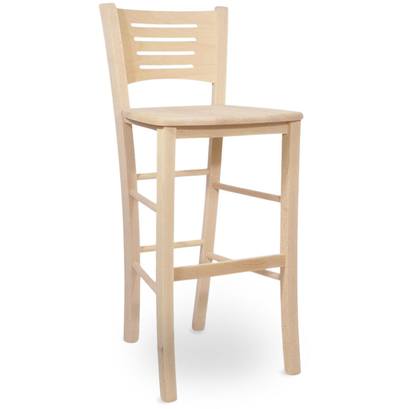 Tabouret de bar Verona en bois brut à peindre, hauteur 73 cm, assise en bois massif Tabouret de bar Verona en bois brut à peindre, hauteur 73 cm, assise en bois massif