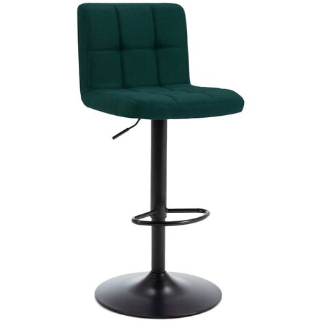 vidaXL Tabouret de bar Vert foncé Tissu
