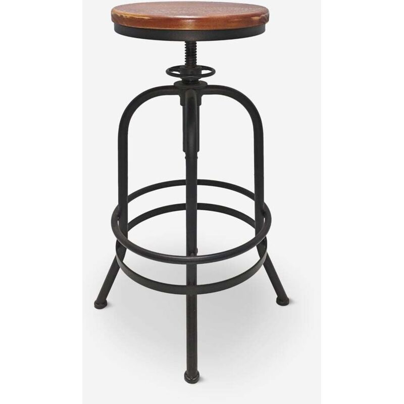 Tabouret de bar vintage industriel réglable avec repose-pieds Klom Tabouret de bar vintage industriel réglable avec repose-pieds Klom