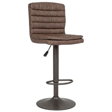 Tabouret de bar vintage simili cuir marron Connor 41 x 50 x 94,5 cm