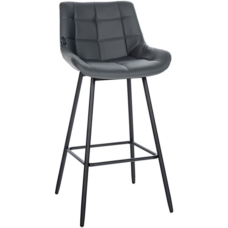 CLP - Tabouret de bar Weston Gris Similicuir