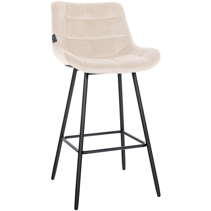 CLP - Tabouret de bar Weston Crème Velours