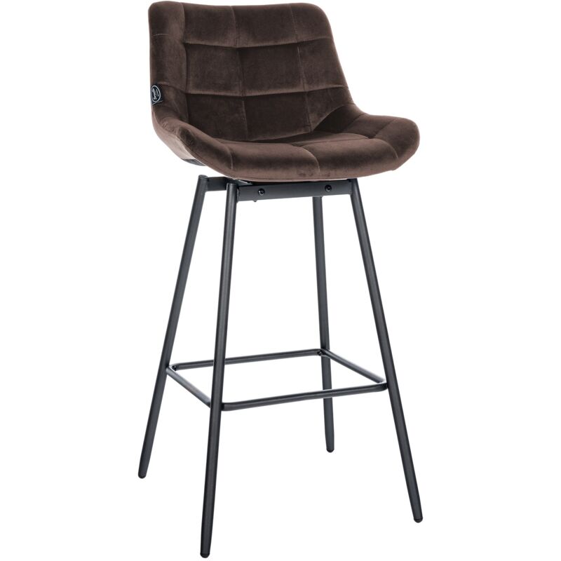 CLP Barhocker mit Lehne Weston, Barstuhl drehbar 180° Schwenkfunktion, Sitz gepolstert, Metallgestell stabil