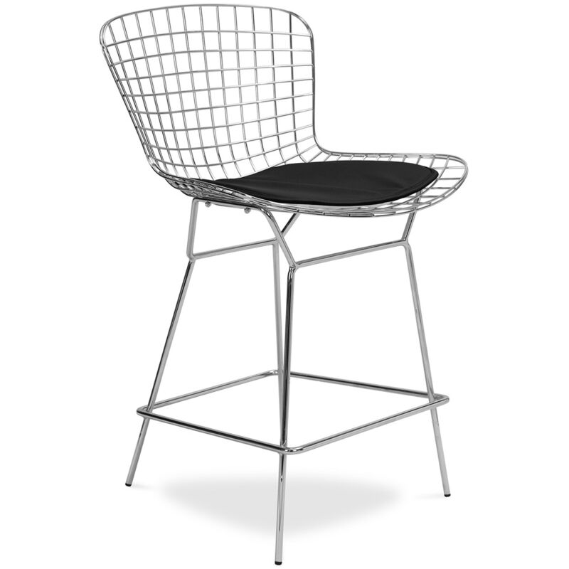 Privatefloor - Tabouret Design Grille Métallique - Lived Noir