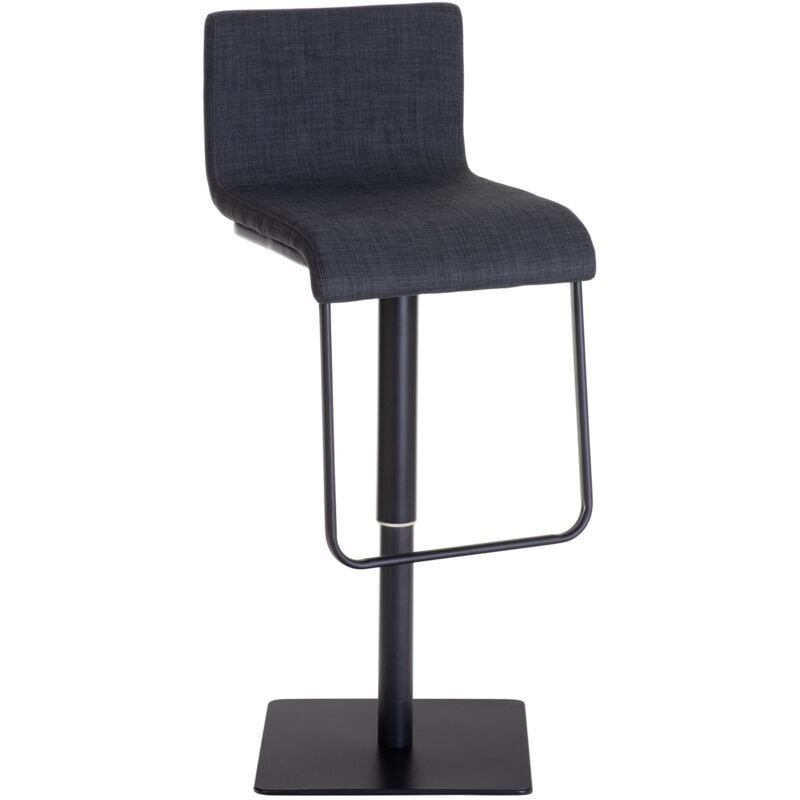 Décoshop26 - Tabouret de bar x1 chaise haute siège pivotant en tissu gris foncé support en acier inoxydable 100005158