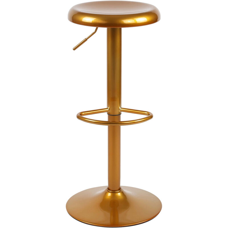 Tabouret de bar x1 hauteur réglable avec repose-pieds design moderne en métal doré 100005776