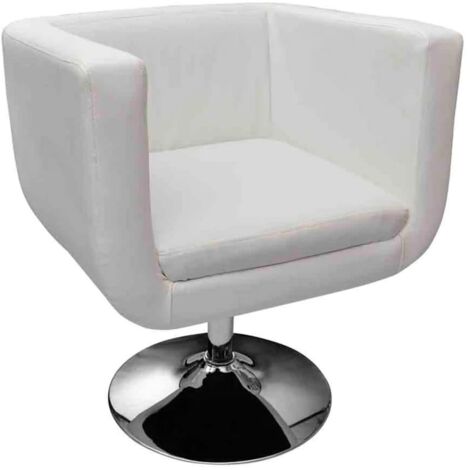 Tabouret de bar，Chaise haute，Tabouret Haut Blanc Similicuir CFW49711