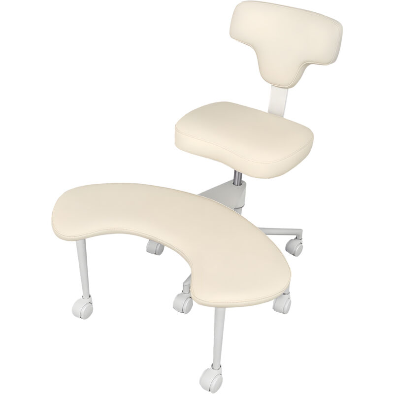 FLASIDU - Tabouret de bureau - tabouret à pieds croisés, unisexe, avec repose-pieds pivotant à 360 degrés, hauteur réglable, 81×73×91 cm.