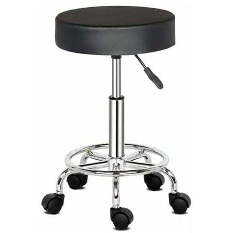 Tabouret de Bureau, Tabouret à roulettes Rotation à 360°, pour Salon de Massage, Bureau, Clinique