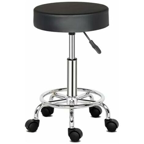 Tabouret de Bureau, Tabouret à roulettes Rotation à 360°, pour Salon de Massage, Bureau, Clinique