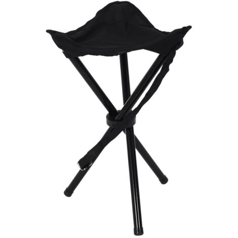 Tabouret de Camping "Pliable" 45cm Noir
