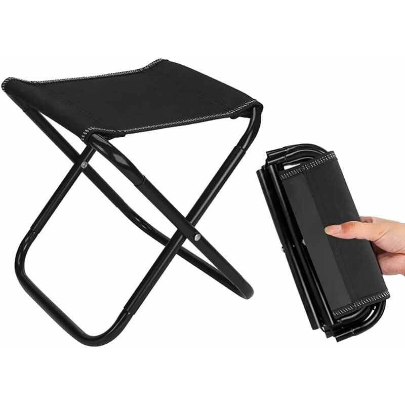 Serbia - Tabouret de camping pliant Tabouret pliant extérieur, petit tabouret pliant de camping portable pour le camping, la pêche, le pique-nique,