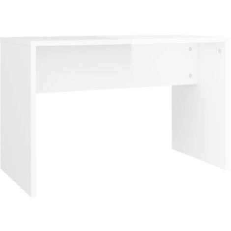 Tabouret de coiffeuse blanc brillant 70 x 35 x 45cm bois d'ingénierie blanc DEC024975