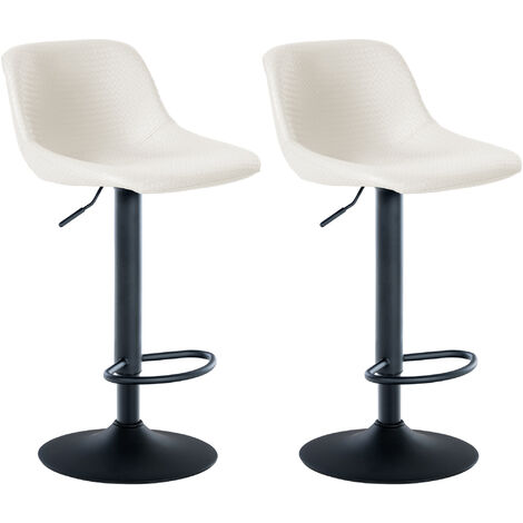 Tabouret de crème des barres de loft 2er, faux cuir