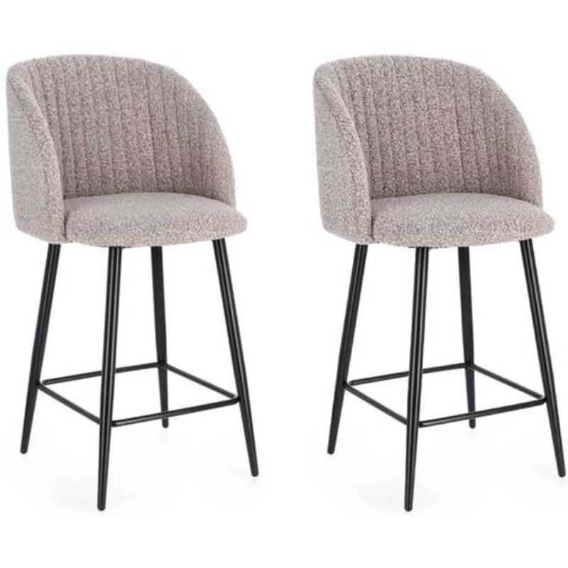 Tabouret de cuisine noir et vison