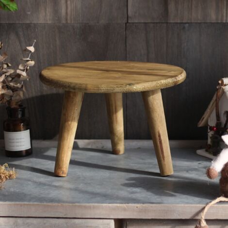 Tabouret de Déco et Stockage, Pot de Fleurs sur Pied en Bois avec Socle pour Balcon et Jardin, Ornements et Accessoires Photo