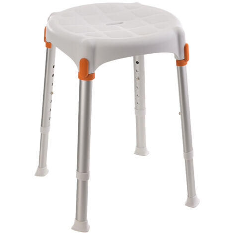 Tabouret de douche Capri rond - Blanc