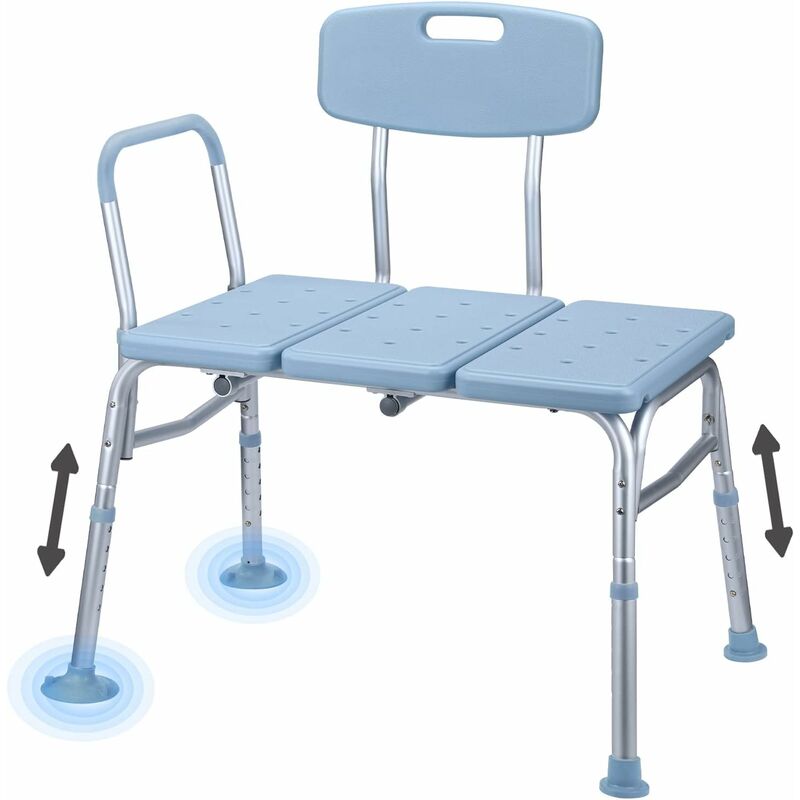 Tabouret de douche Siège de bain 85-96cm Hauteur réglable Chaise de douche pour seniors Tabouret de bain antidérapant Naizy